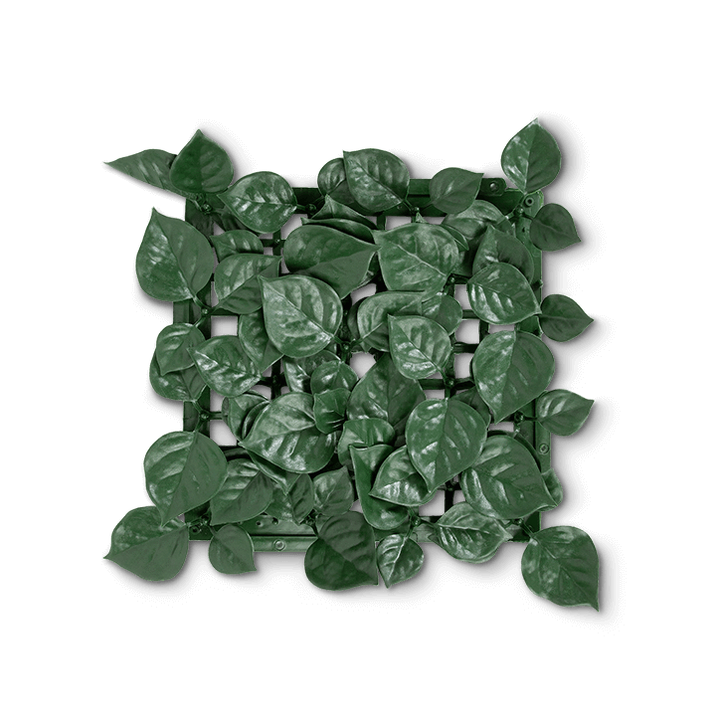 Dark Green Heart Leaf Artificial Hedge