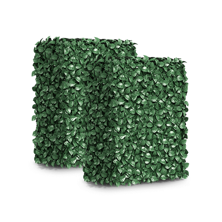Dark Green Heart Leaf Artificial Hedge topiary