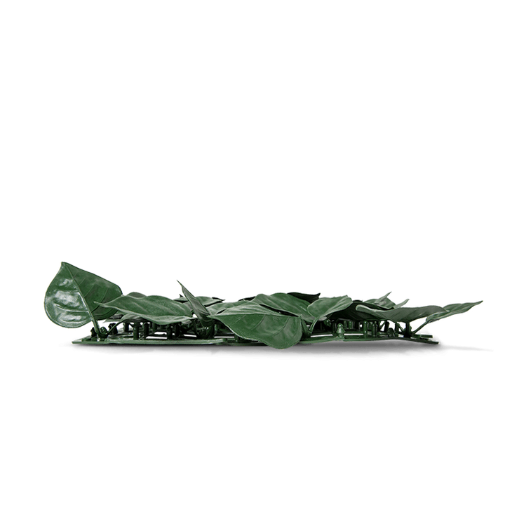 Dark Green Heart Leaf Artificial Hedge side-view